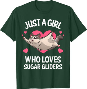 Funny Sugar Glider Design For Girls Women Gliding Animal T-Shirt - T-Shirt | Forest