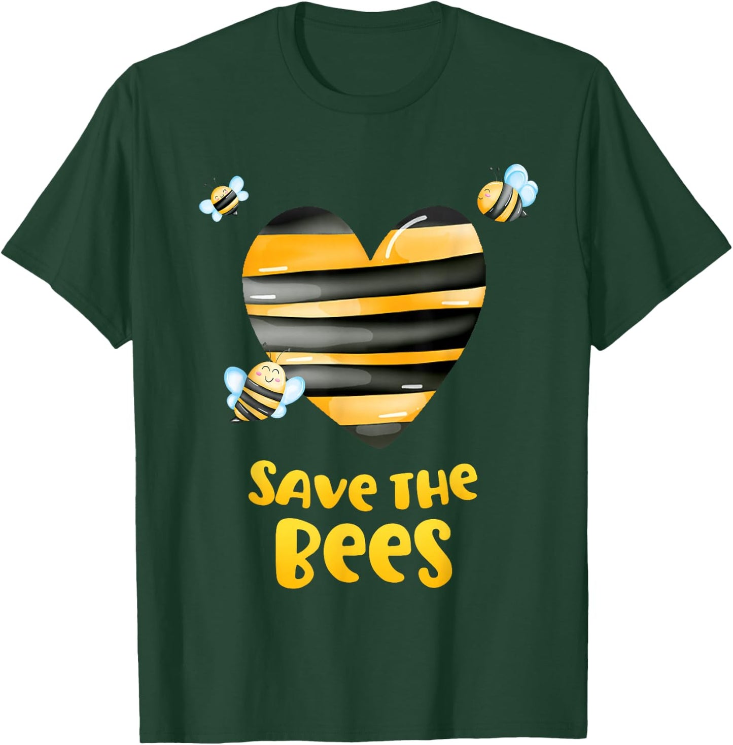 Save the Bees Heart Apiary Shirt Bee Beekeeper Earth Day T-Shirt - T-Shirt | Forest