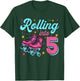 5th Birthday Shirt For Girls, Roller Skates Rolling Into 5 T-Shirt - T-Shirt | Forest