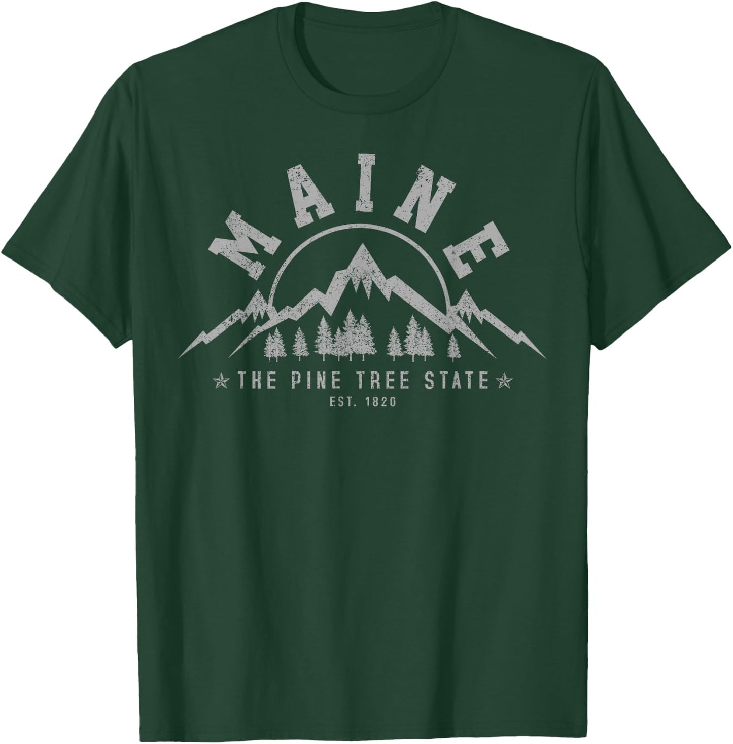 Maine - The Pine Tree State Est. 1820 Vintage Mountains Gift T-Shirt - T-Shirt | Forest
