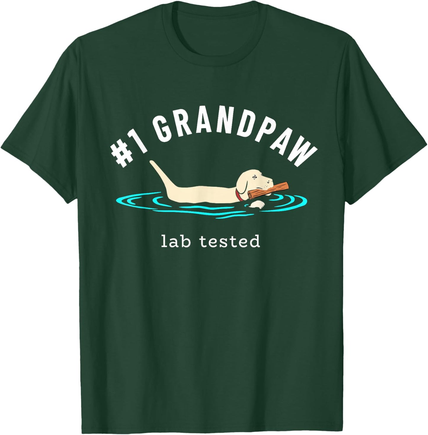 Yellow Labrador Retriever Dog Grandpa - #1 Grandpaw T-Shirt - T-Shirt | Forest