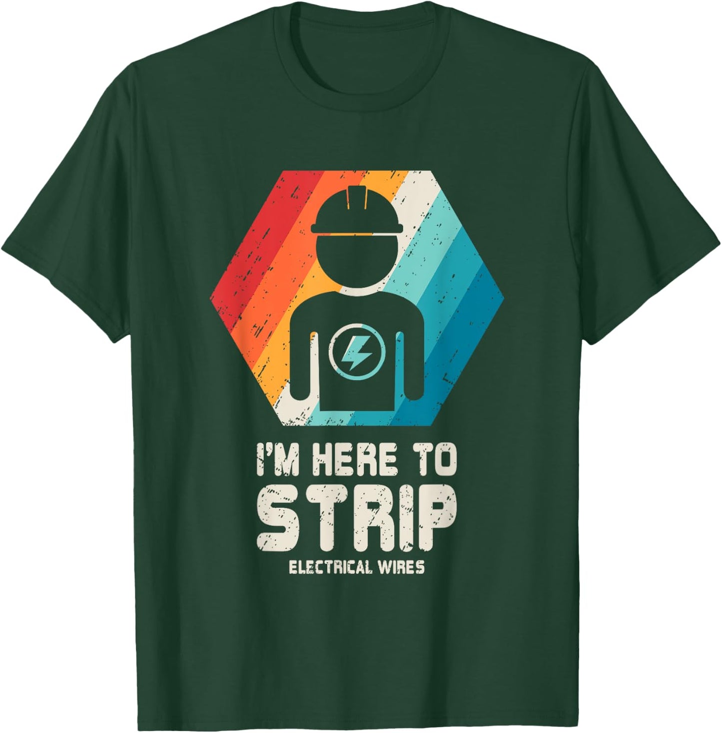 Electrician T Shirt Funny Retro Vintage Husband Dad Gift T-Shirt - T-Shirt | Forest