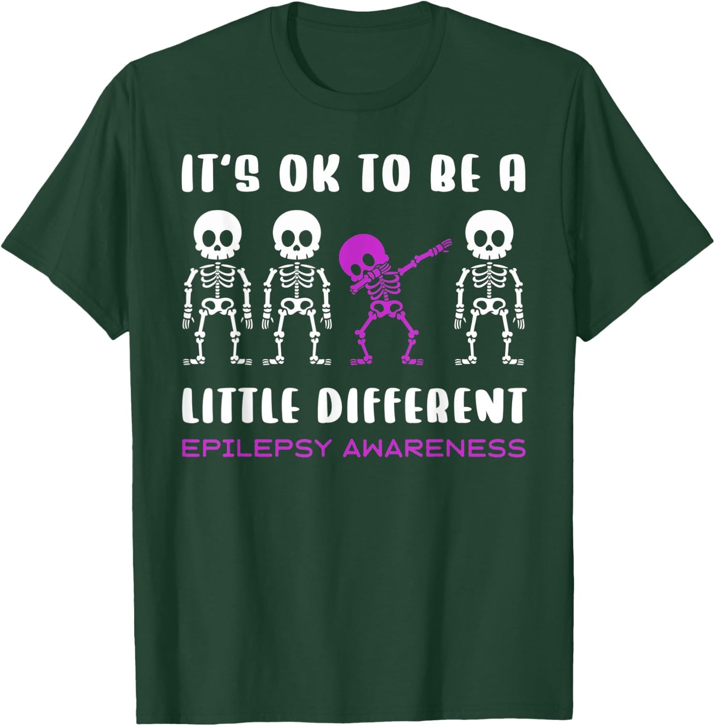 Epilepsy Purple Skeleton Awareness Halloween Holiday T-Shirt - T-Shirt | Forest