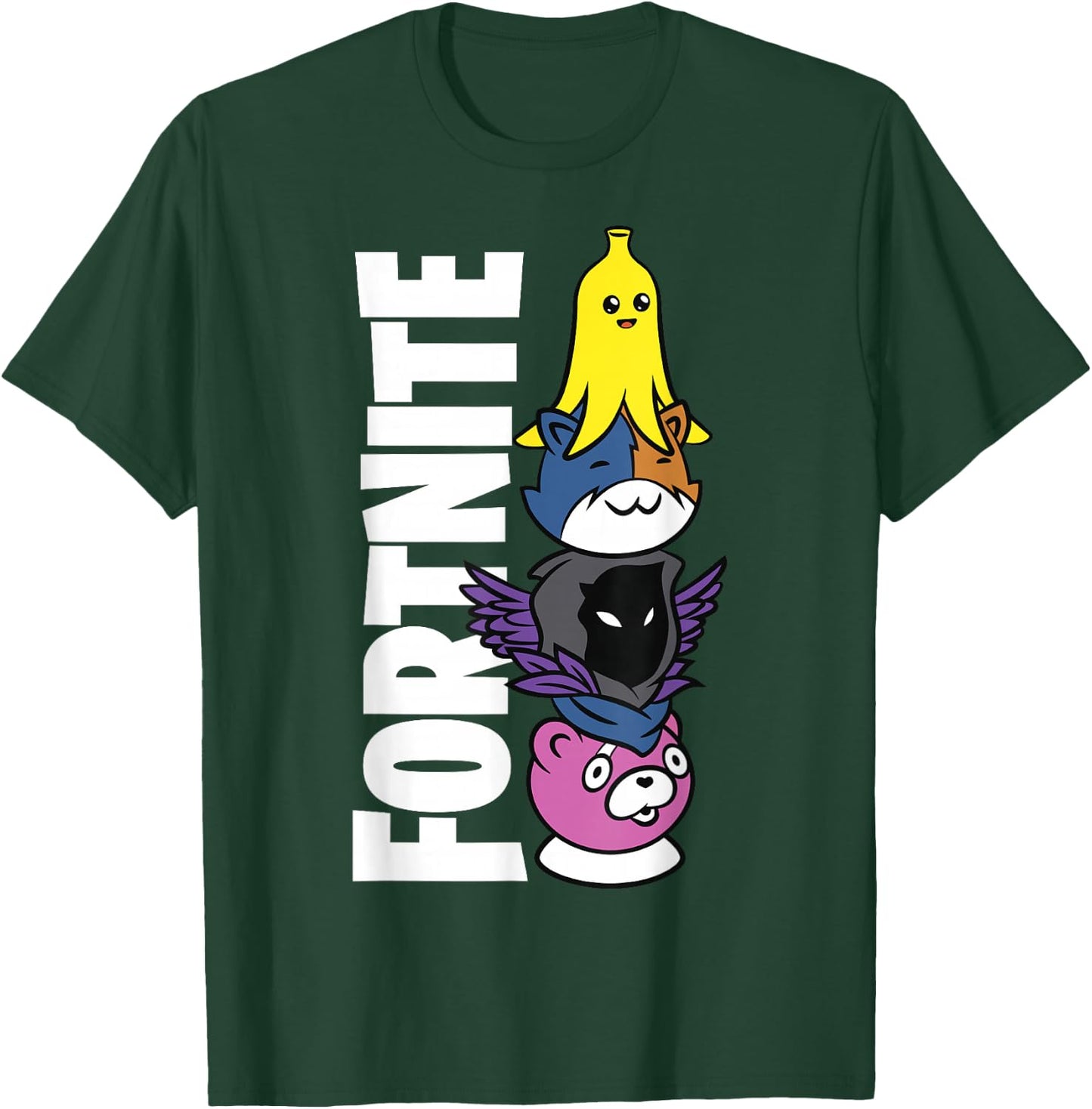 Fortnite Black Classic Fit - Adult Polyester & Cotton Short Sleeve T-Shirt - T-Shirt | Forest