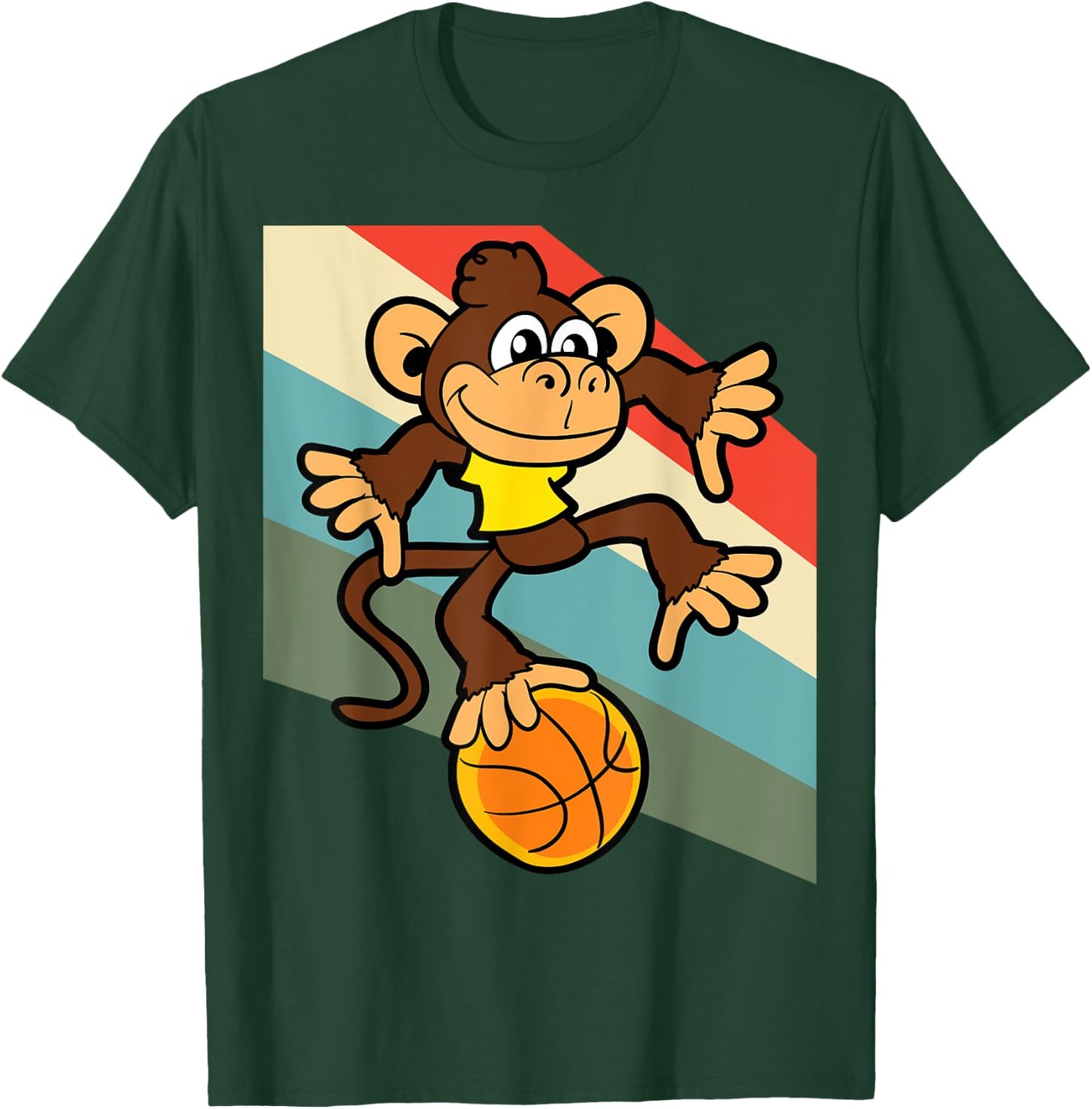 Monkey Basketball Player Animal Funny T-Shirt - T-Shirt | Forest