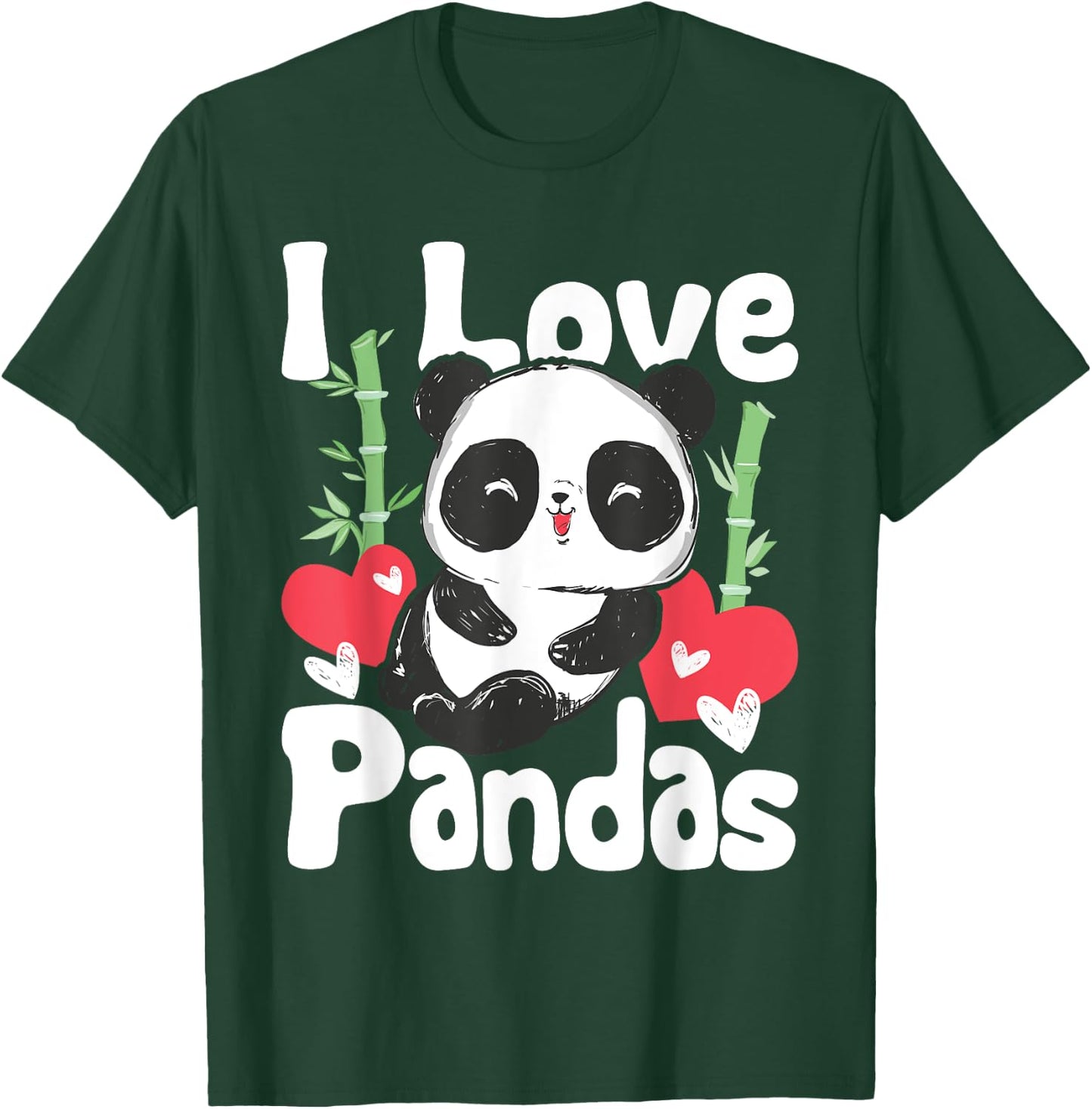 I Love Pandas - Cute Kawaii Panda Bear T-Shirt - T-Shirt | Forest