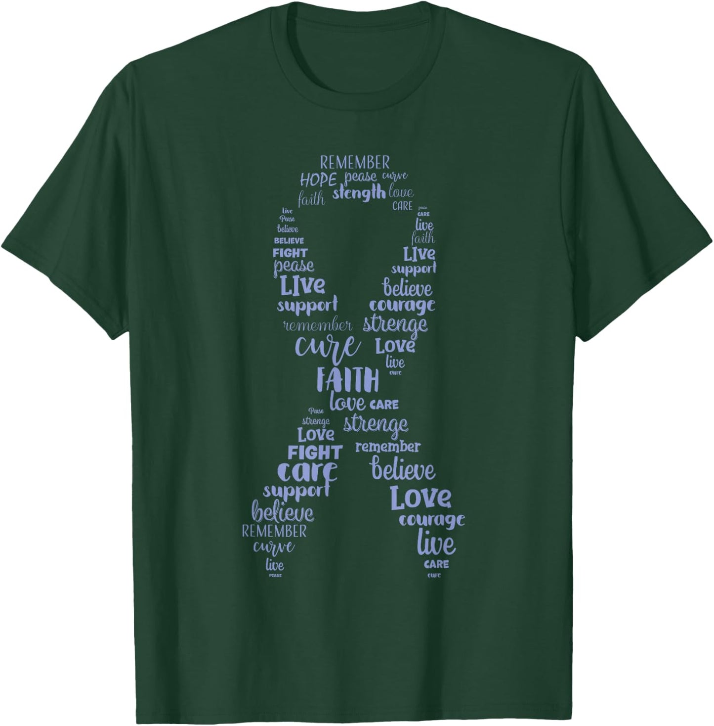 Esophageal Cancer Awareness Purple Periwinkle Ribbon T-Shirt - T-Shirt | Forest