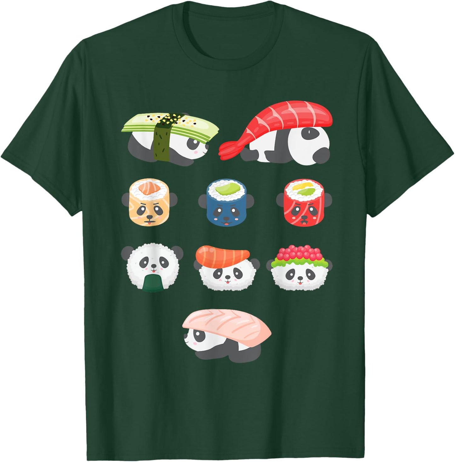 Cute Kawaii Panda Hug Sushi Lover T-Shirt - T-Shirt | Forest