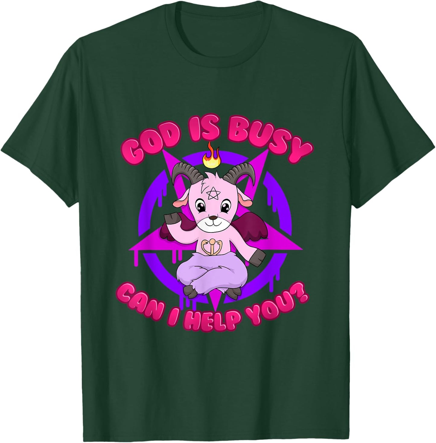 God is Busy Can I Help You? T-Shirt - T-Shirt | Forest