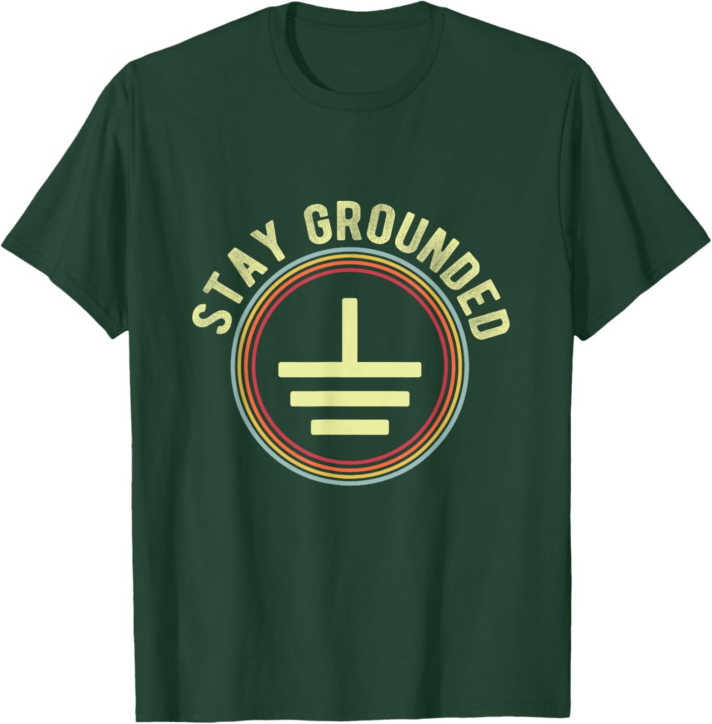 Stay Grounded Vintage Electrician T-Shirt - T-Shirt | Forest