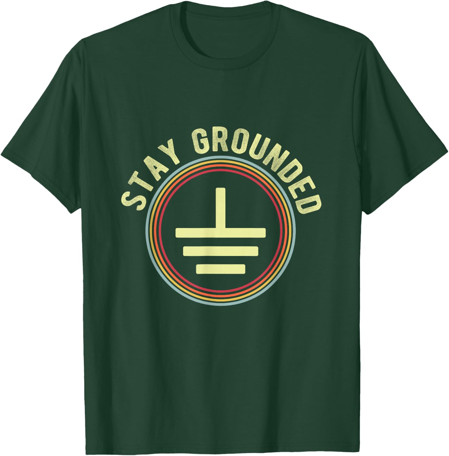 Stay Grounded Vintage Electrician T-Shirt - T-Shirt | Forest