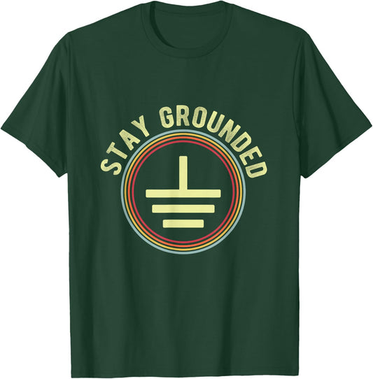 Stay Grounded Vintage Electrician T-Shirt - T-Shirt | Forest