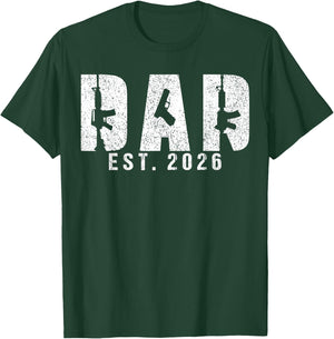 Dad Est 2026 Gun Lover Dad to Be New Baby Daddy Father's Day T-Shirt - T-Shirt | Forest