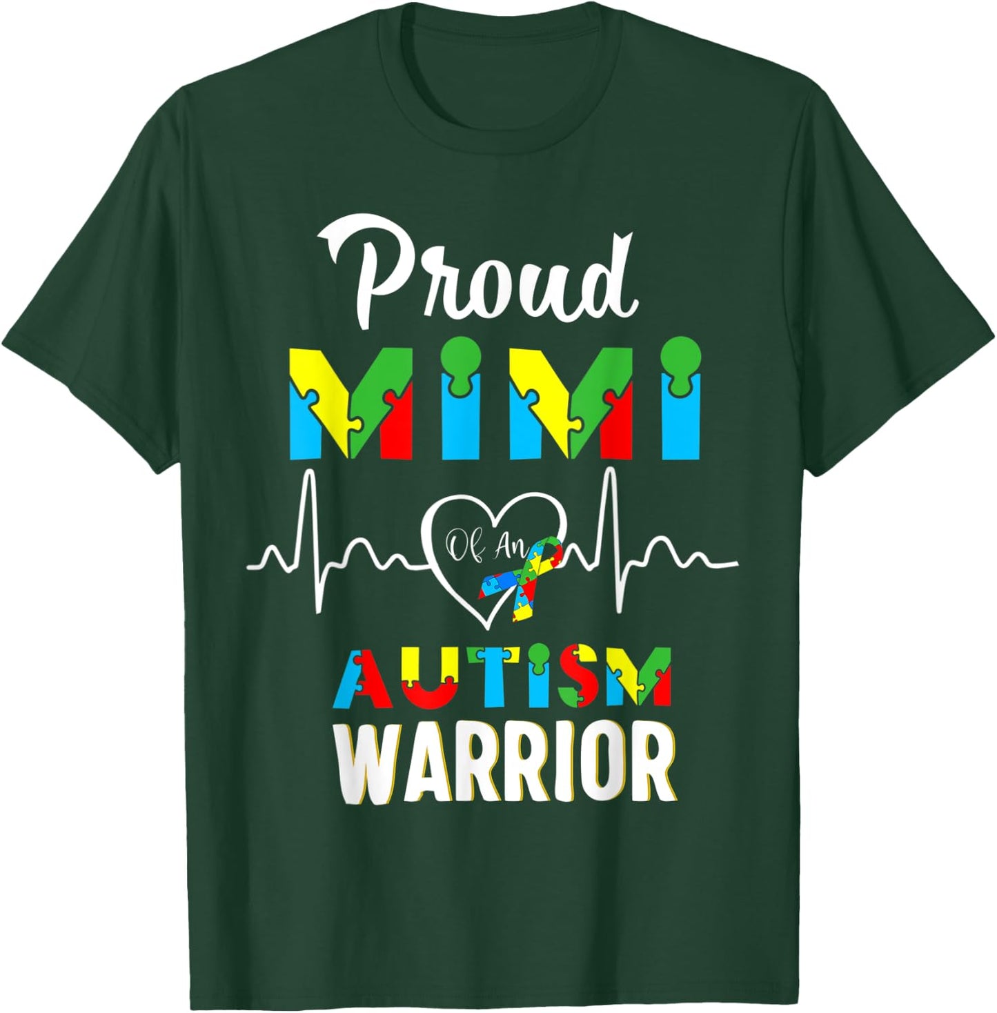 proud autism Mimi Autism awareness warrior matching family T-Shirt - T-Shirt | Forest