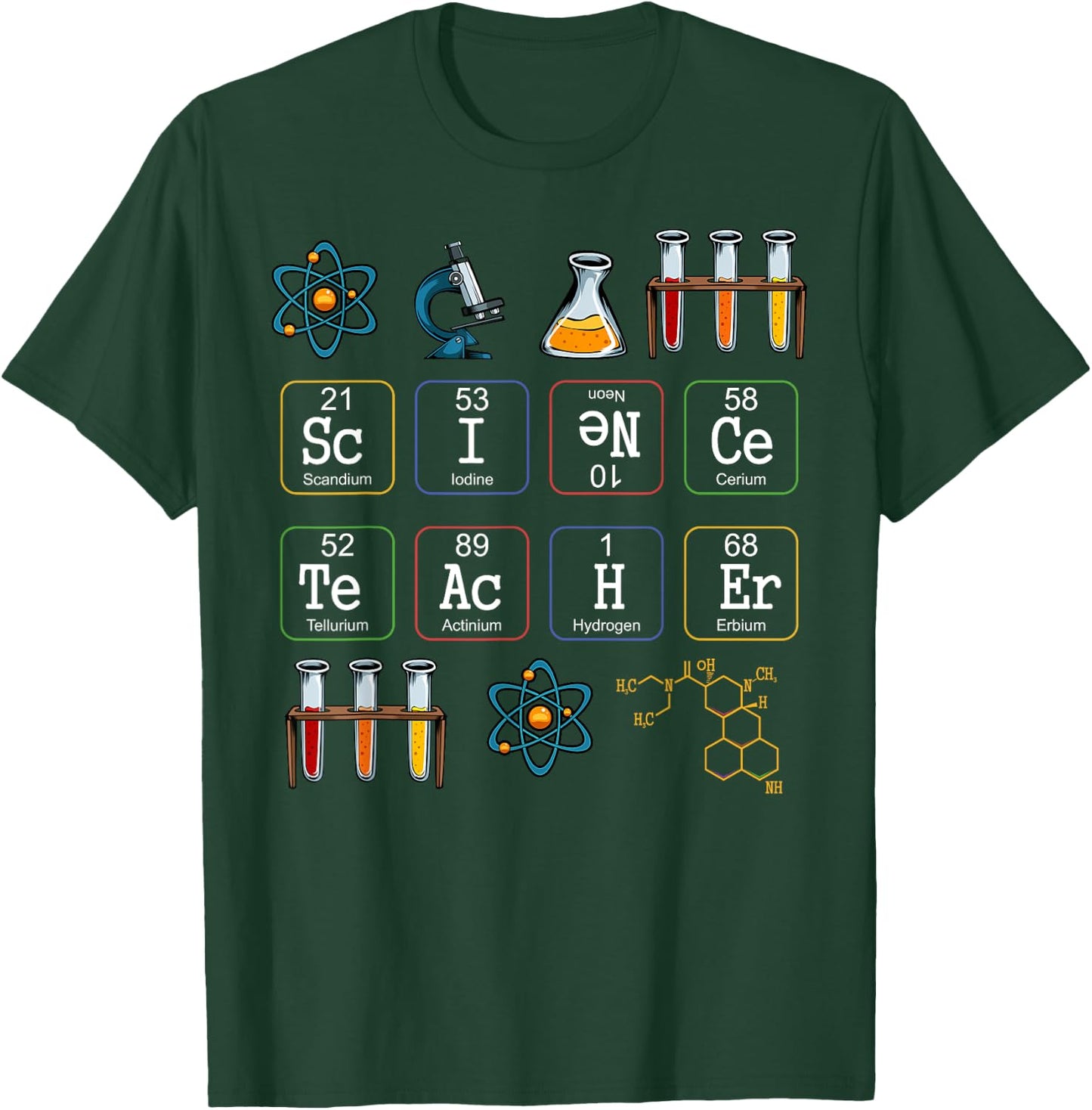 Science Teacher Periodic Table Biology Chemistry Physics Women Kids T-Shirt - T-Shirt | Forest