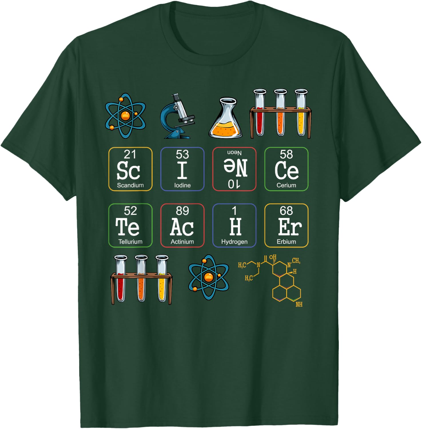 Science Teacher Periodic Table Biology Chemistry Physics Women Kids T-Shirt - T-Shirt | Forest