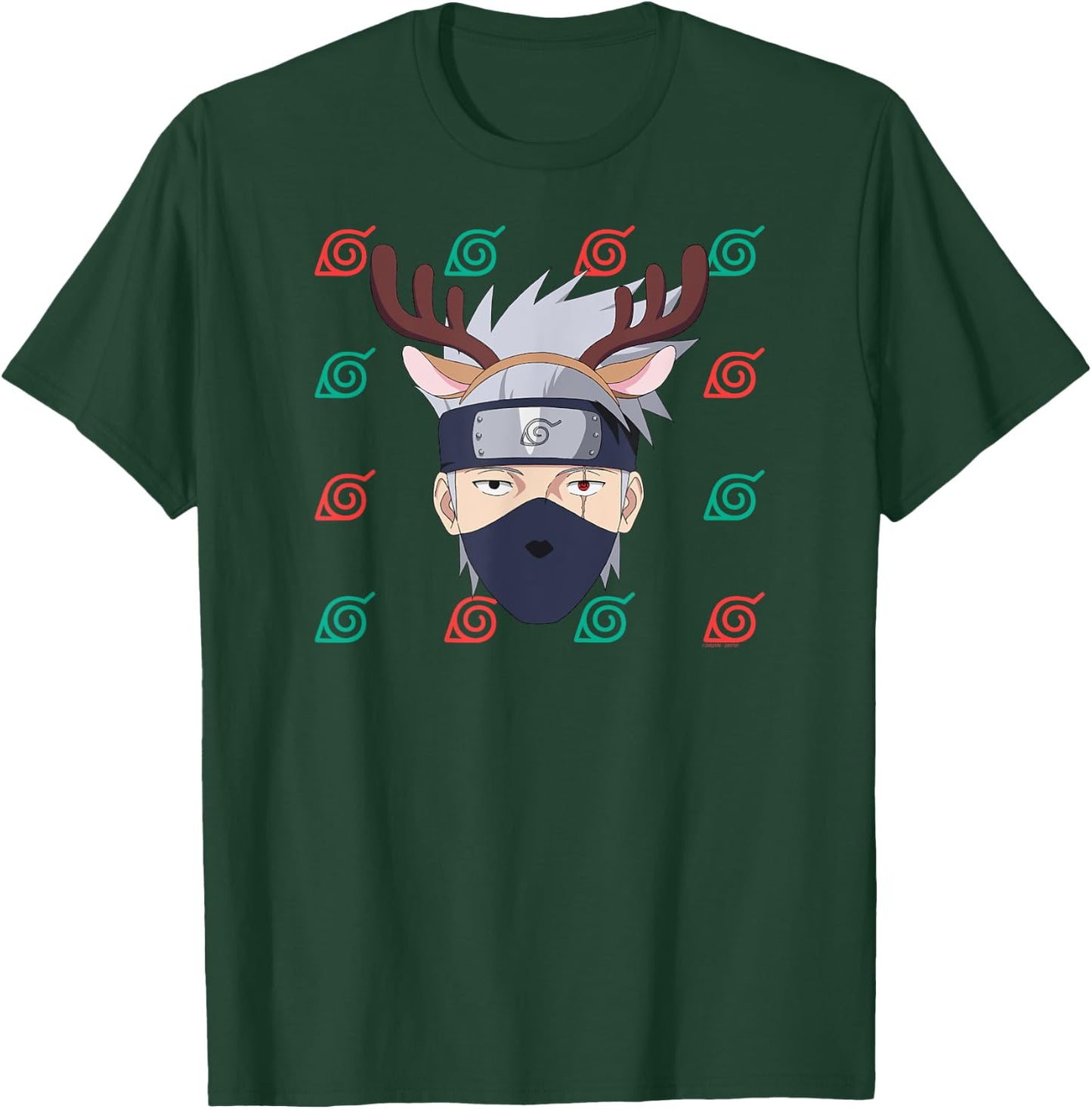 Naruto Shippuden Kakashi Christmas Reindeer Anime T-Shirt - T-Shirt | Forest