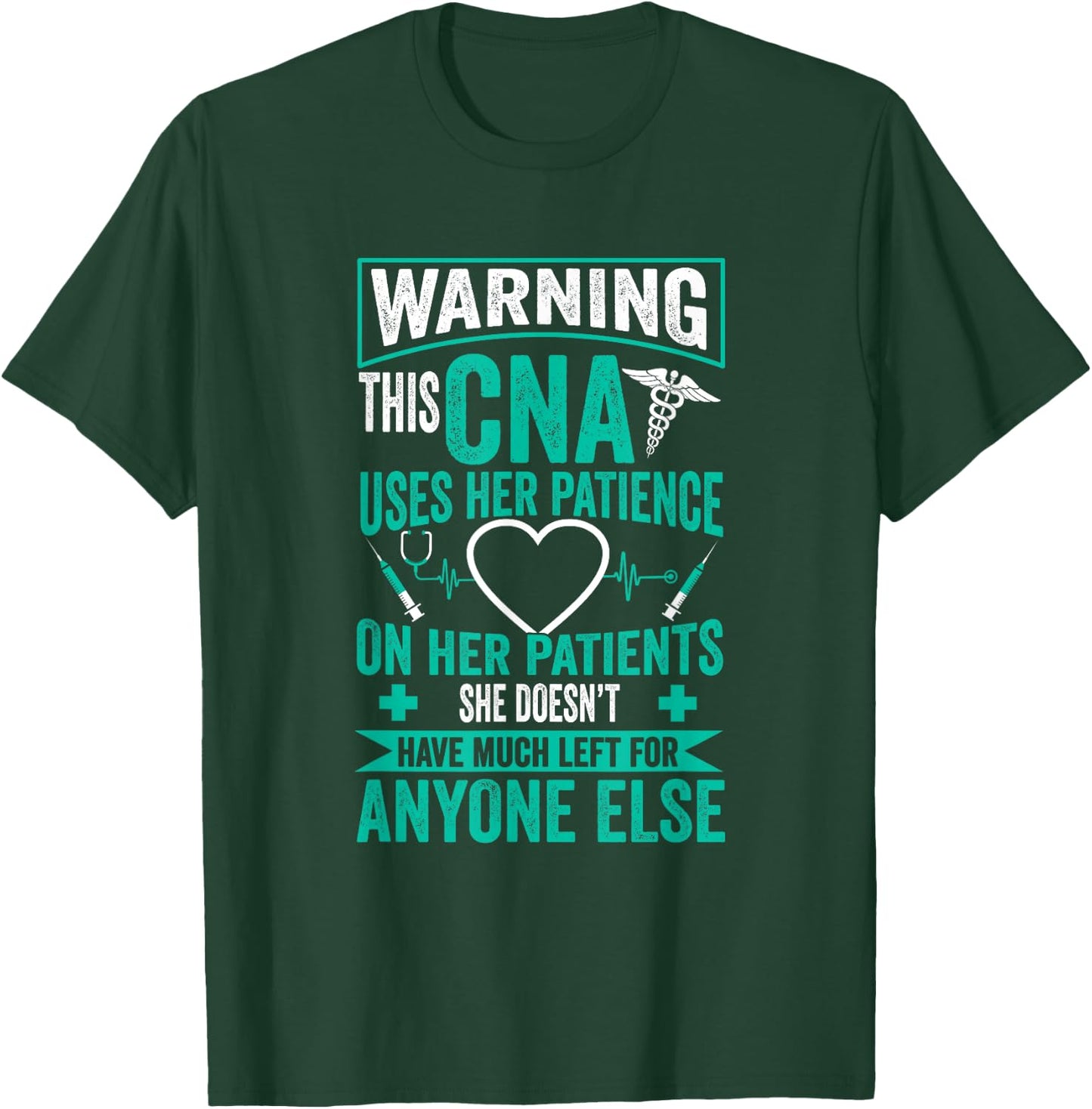 Zertifizierte Pflegeassistentin GEschenk CNA Nurse - Certified Nurse Assistance Women's Black Modern Letter Print T-Shirt - T-Shirt | Forest