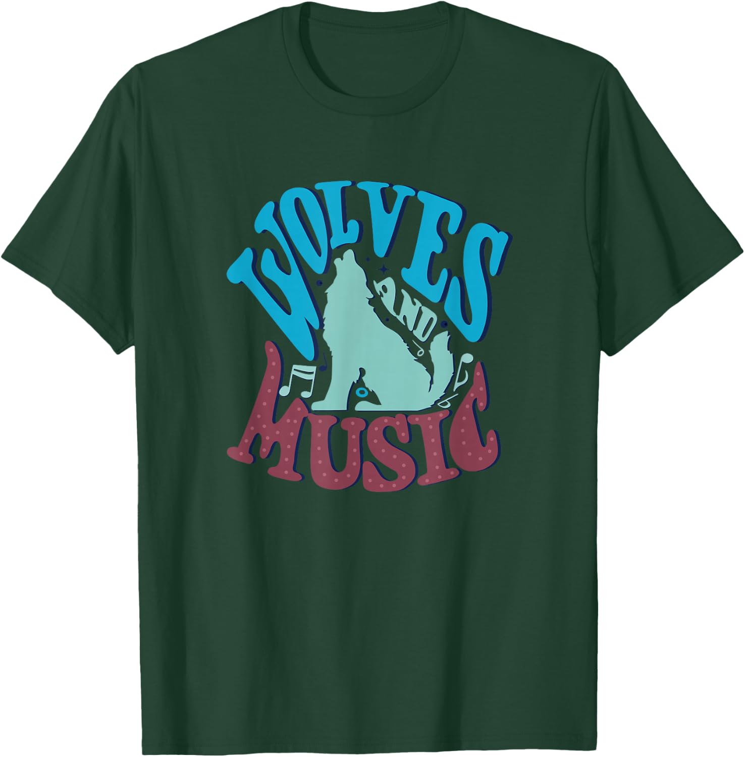 Wolves and Music Musician Piano Wolf T-Shirt - T-Shirt | Forest