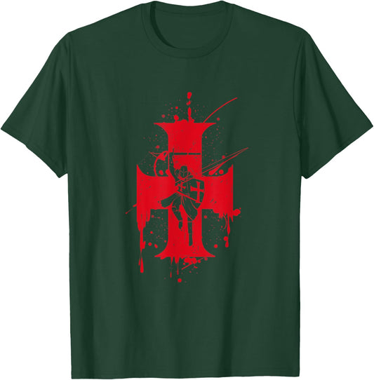 Catholic Templar Knights Templar Cross T-Shirt - T-Shirt | Forest
