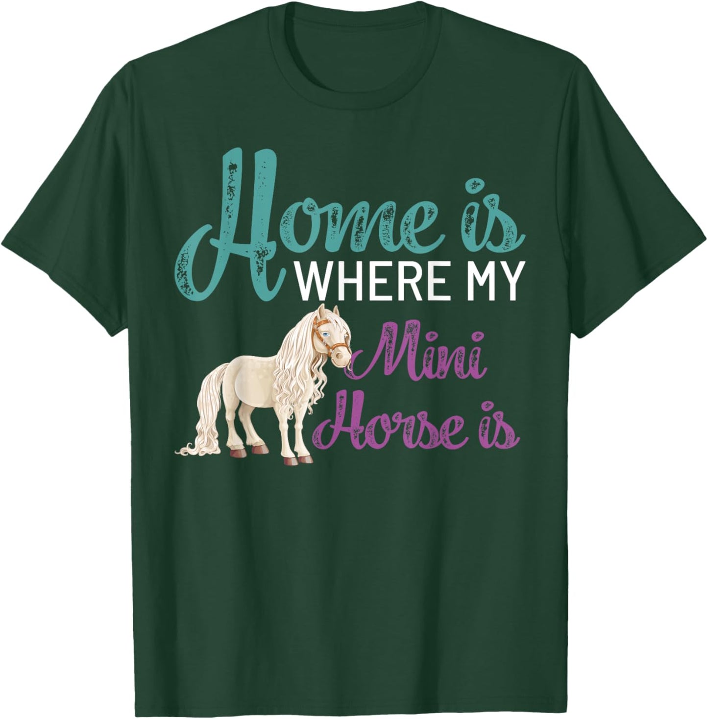 Miniature Horse Gifts Mini Pony Shirt Pet Horse Lover Gift T-Shirt - T-Shirt | Forest