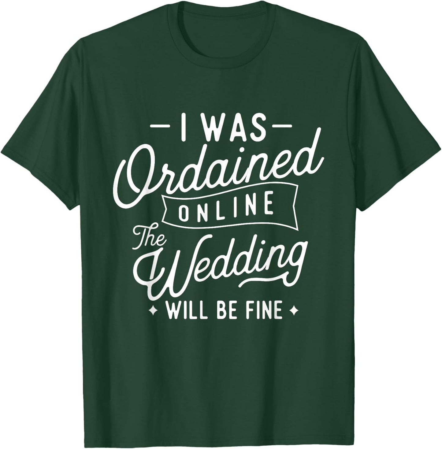 Online Ordained Minister - Classic Fit, Boat Neck, Short Sleeve, Black T-Shirt - T-Shirt | Forest