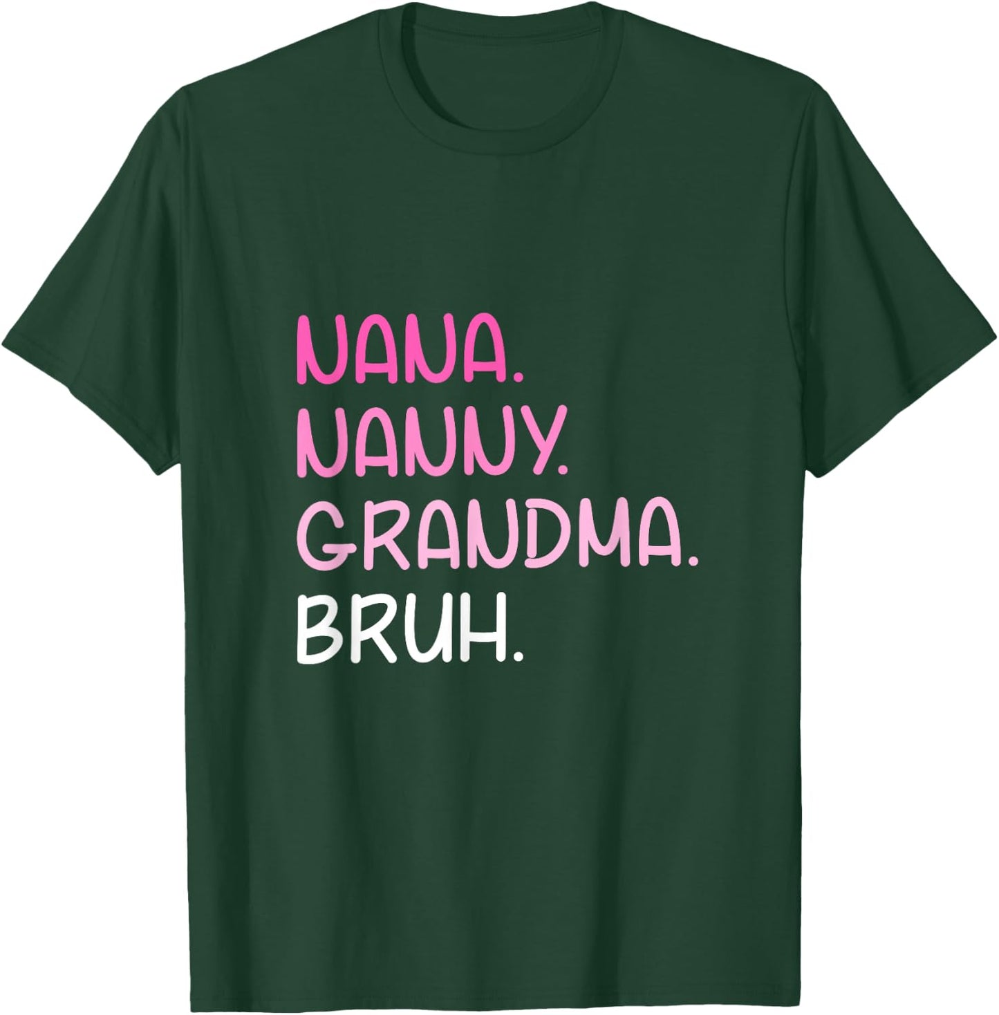I Went From Nana Nanny Grandma to Bruh Quotes Mother's Day T-Shirt - T-Shirt | Forest