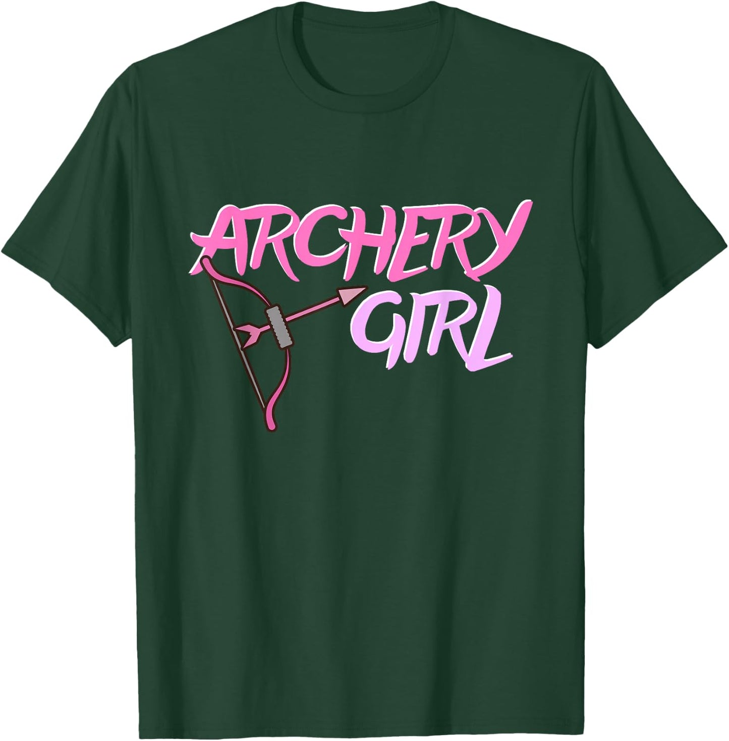 Cute Archery Girl Gift Bow Arrow Girly Sports Bowman Hunt T-Shirt - T-Shirt | Forest