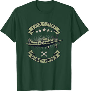 Aircraft Mechanic Airplane Technician T-Shirt - T-Shirt | Forest