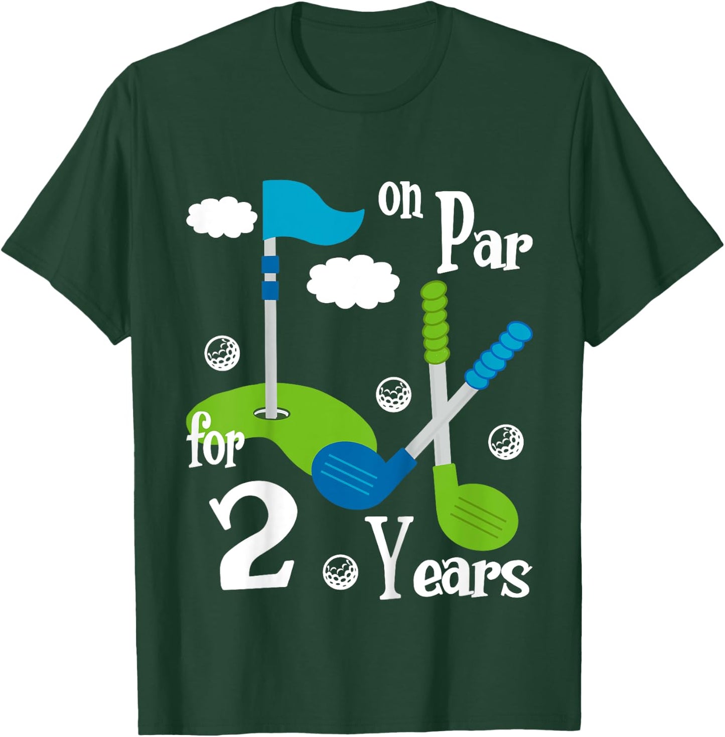 2 Year Old Golf Birthday Party Shirt Gift Boy Girl T-Shirt - T-Shirt | Forest