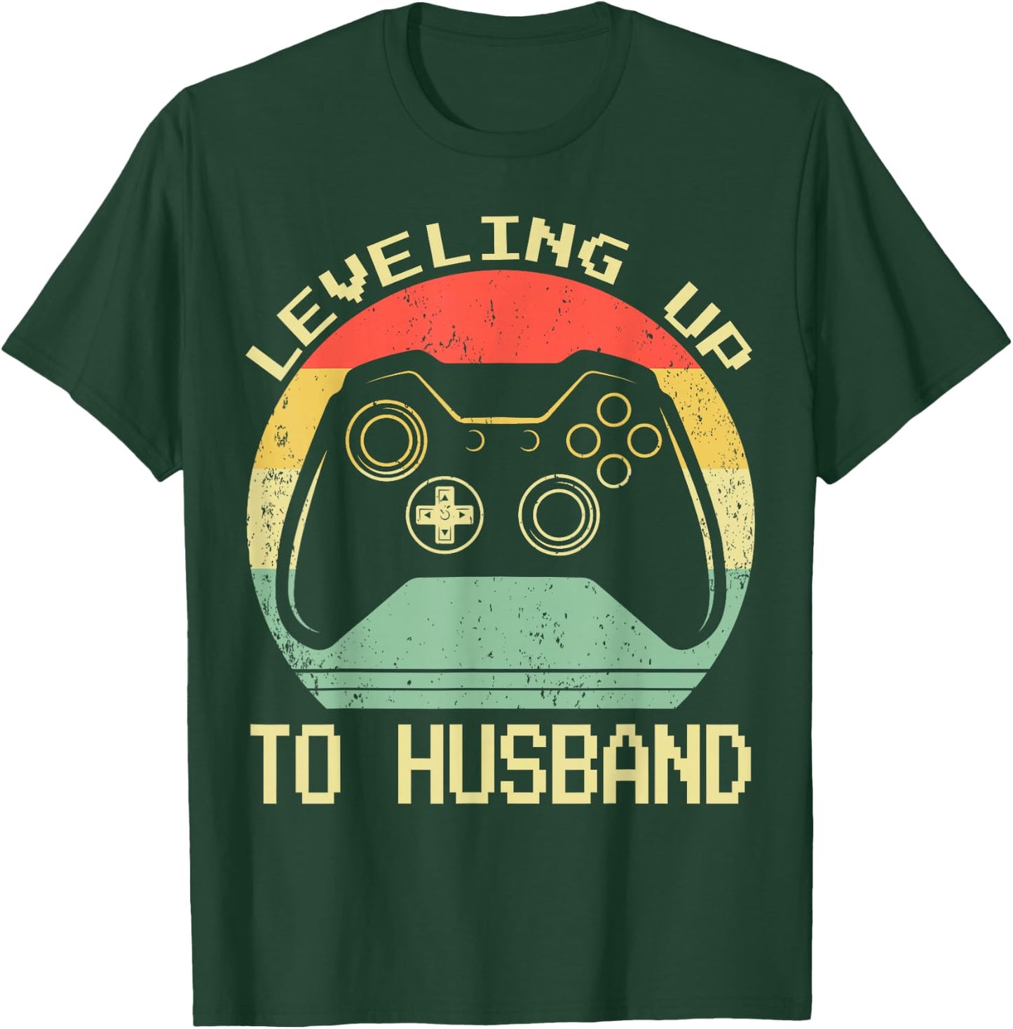 Leveling Up To Husband Gaming Couples Matching Engagement T-Shirt - T-Shirt | Forest