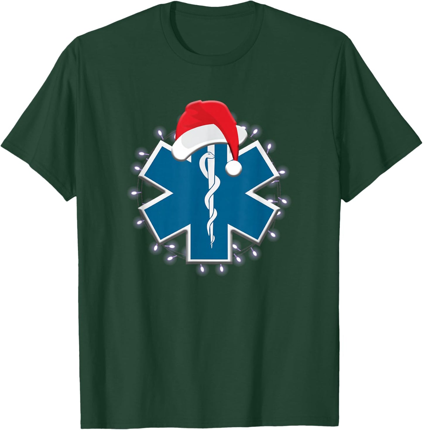 EMT Paramedic EMS Christmas Star of Life First Responder T-Shirt - T-Shirt | Forest