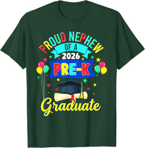 Proud Nephew of a 2026 Pre-K Graduate PreK Graduation T-Shirt - T-Shirt | Forest