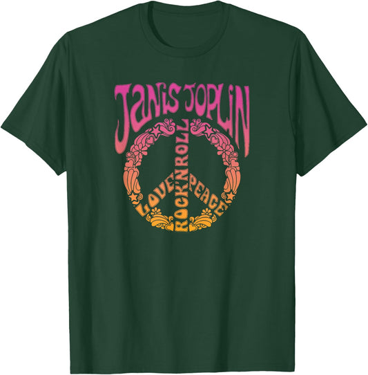 Janis Joplin Peace Art Nouveau T-Shirt - T-Shirt | Forest