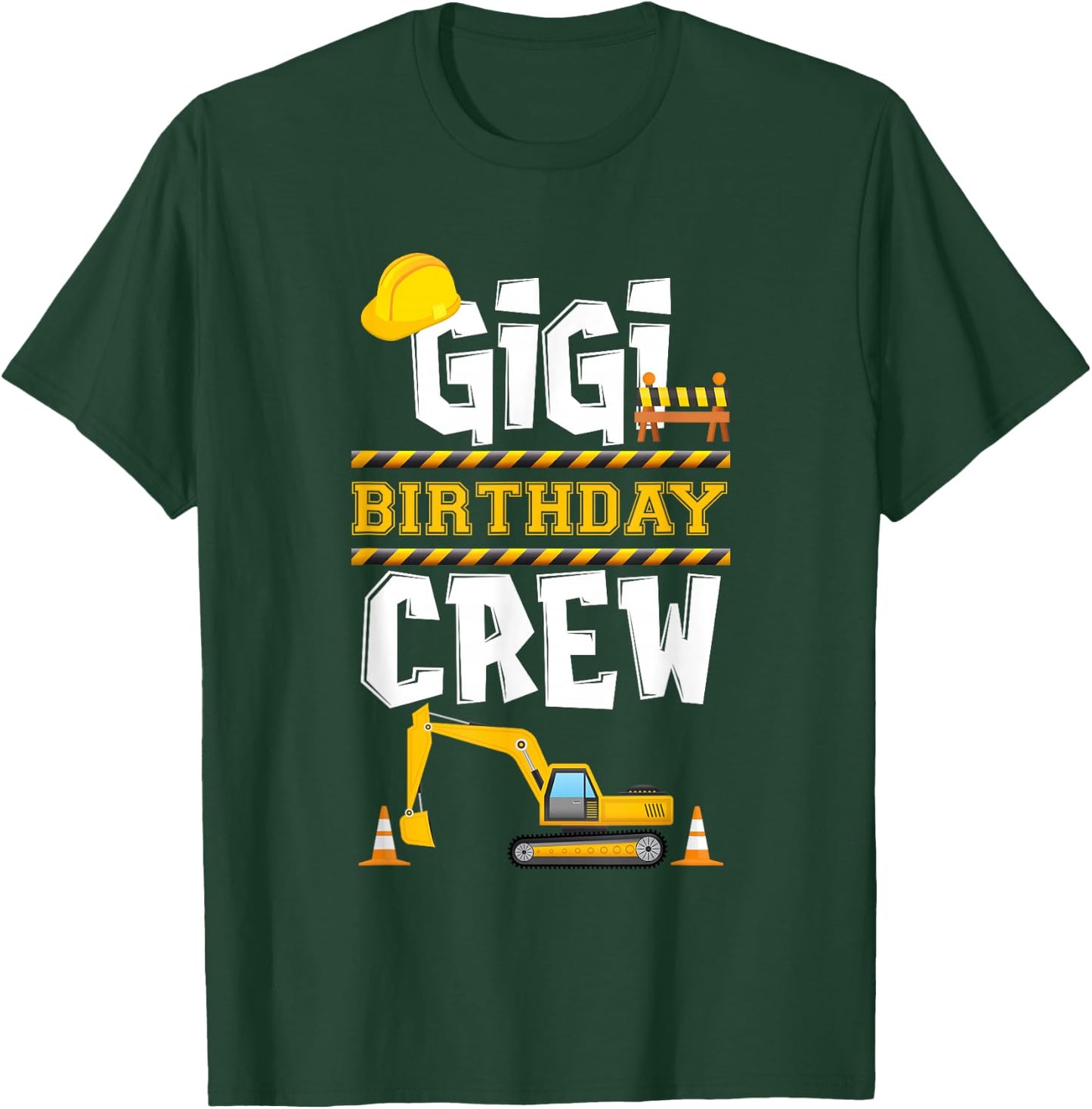 Gigi Birthday Crew Construction Tractor Birthday Party T-Shirt - T-Shirt | Forest