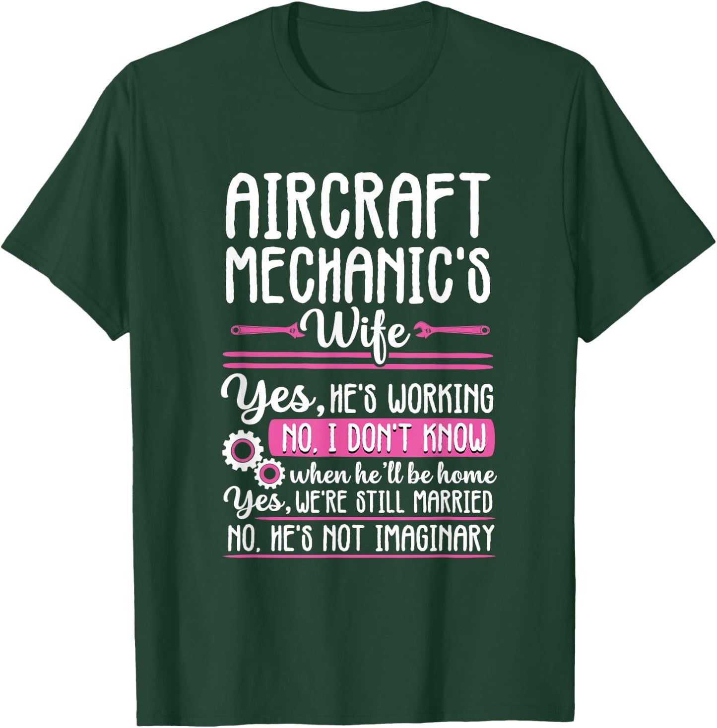 Funny Airplane Aircraft Mechanic Wife Women Aviation Repair T-Shirt - T-Shirt | Forest