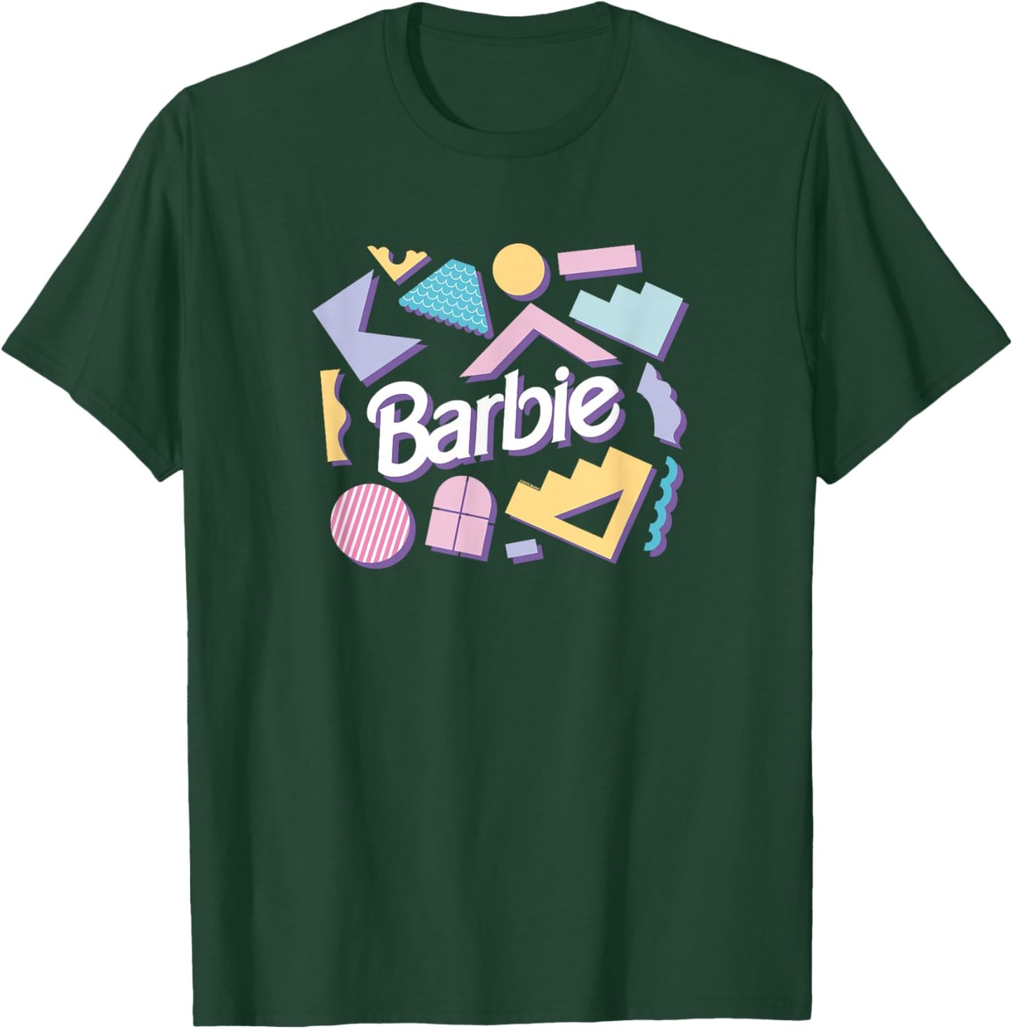 Barbie Logo Pastel 80s Shapes T-Shirt - T-Shirt | Forest