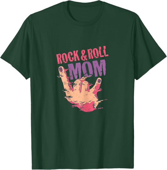 Rock n Roll Mom Rock and Roll Forever Hand Sign T-Shirt - T-Shirt | Forest