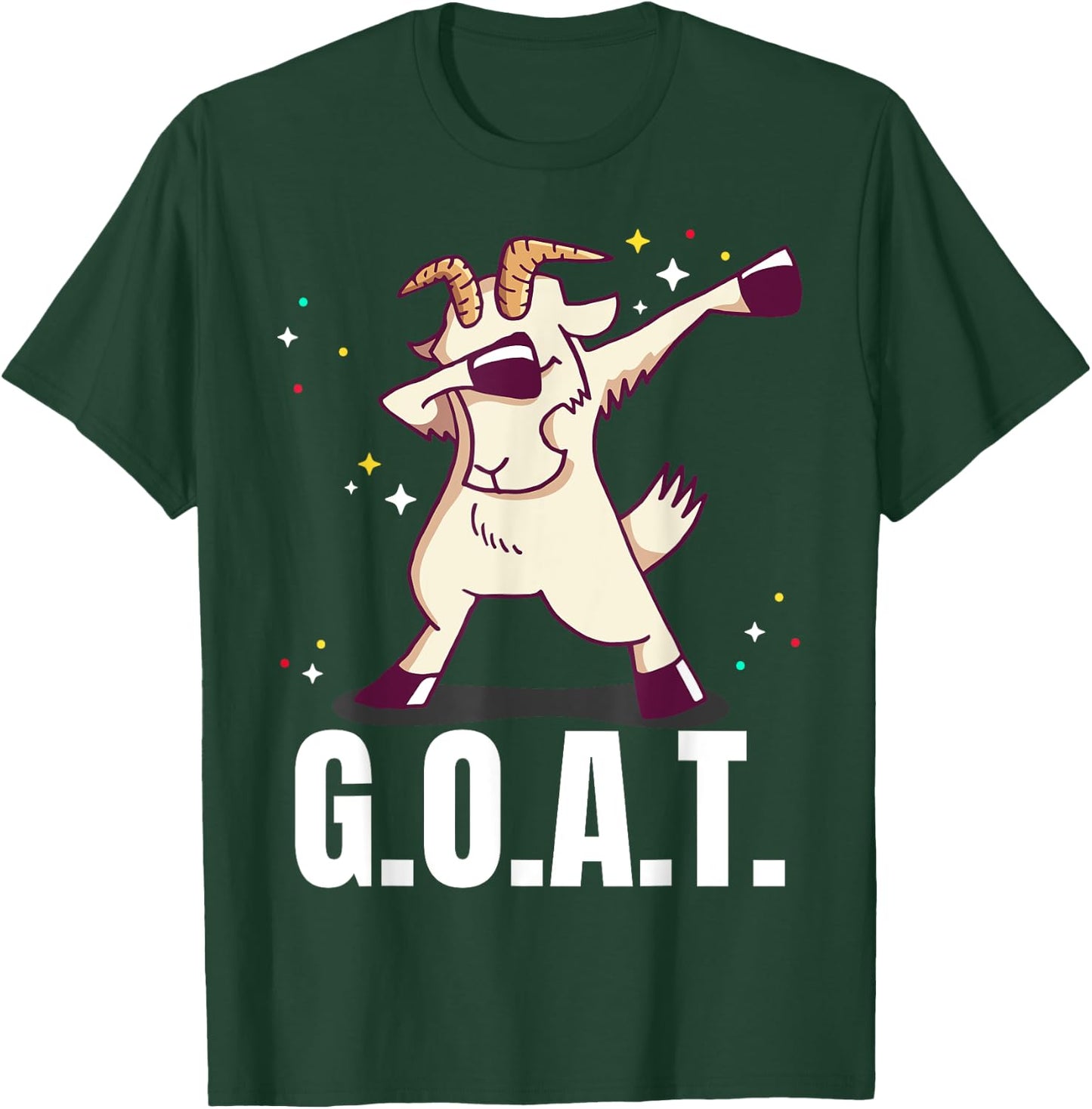 Greatest of All time G.O.A.T. Funny Goat dab Dancing Design T-Shirt - T-Shirt | Forest