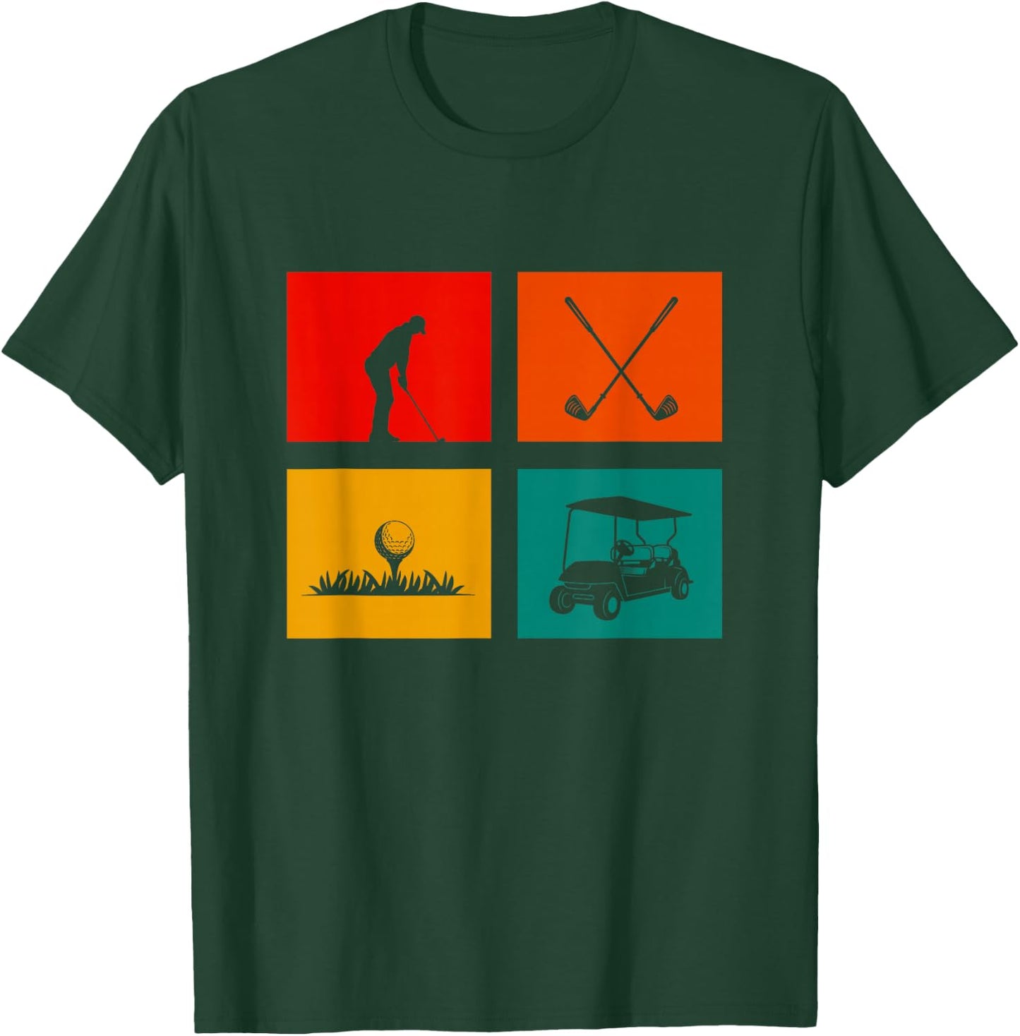 Golf Apparel Golfer Golf , -Adults, Black, Small, Short Sleeve, , All Seasons, 1 Count T-Shirt - T-Shirt | Forest