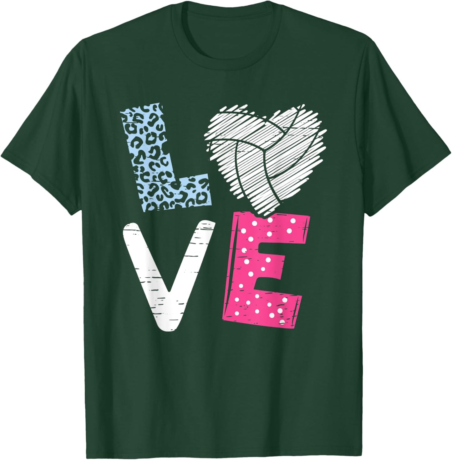 Love Volleyball Coach Player Teen Girls Women Kids T-Shirt - T-Shirt | Forest