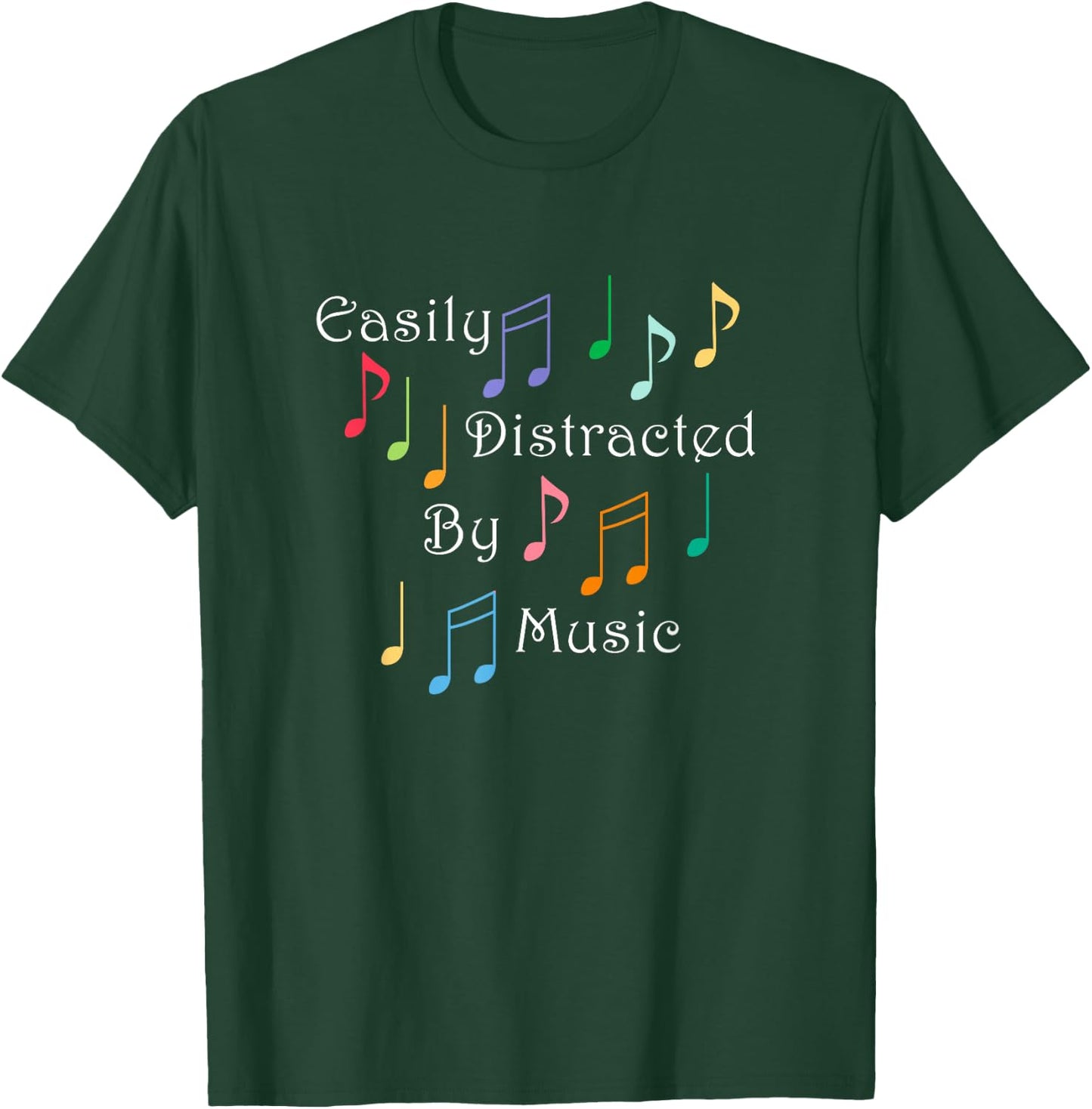Musician Singer Distracted by Musical Notes Art T-Shirt - T-Shirt | Forest