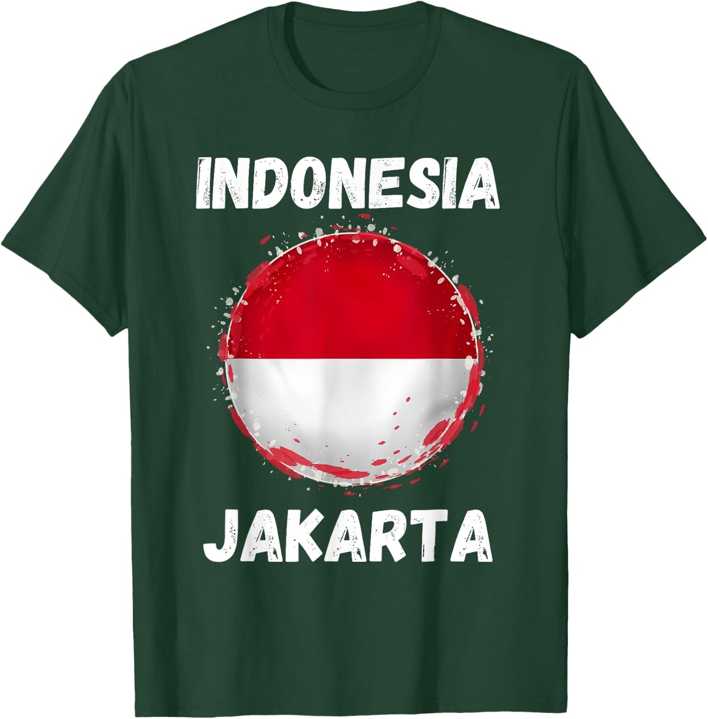 Jakarta Indonesia Vintage Indonesian Flag Souvenirs T-Shirt - T-Shirt | Forest