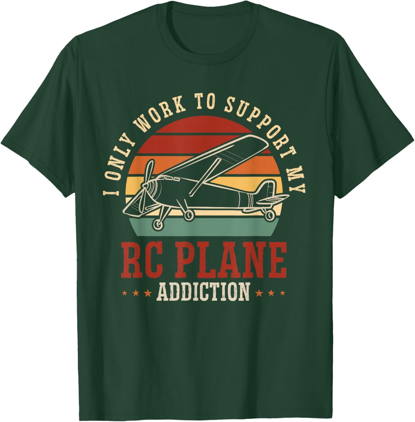 RC Plane Retro Vintage Radio Controlled Airplane T-Shirt - T-Shirt | Forest