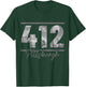 Pittsburgh 412 Area Code Skyline Pennsylvania Vintage T-Shirt - T-Shirt | Forest