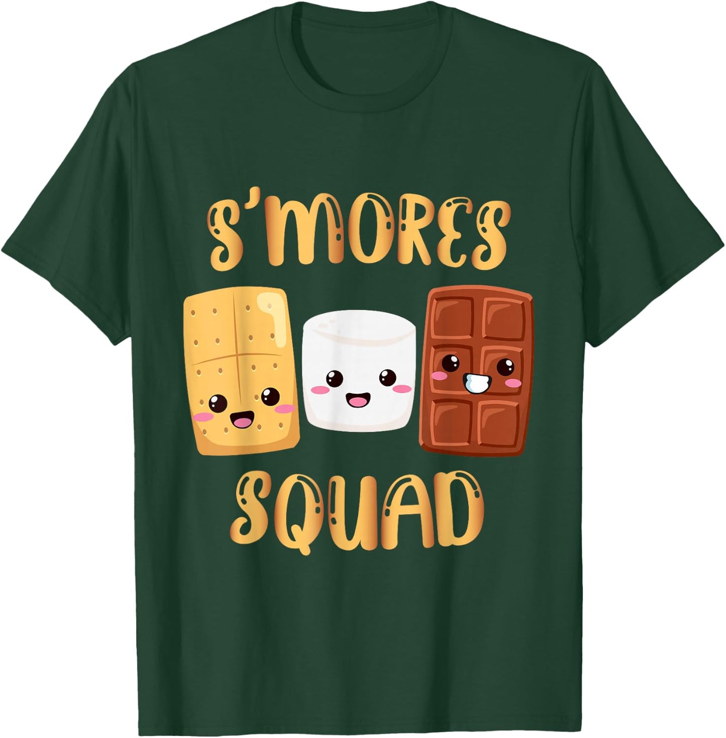 S'mores Marshmallows Funny Smores Squad Camping Campfire T-Shirt - T-Shirt | Forest