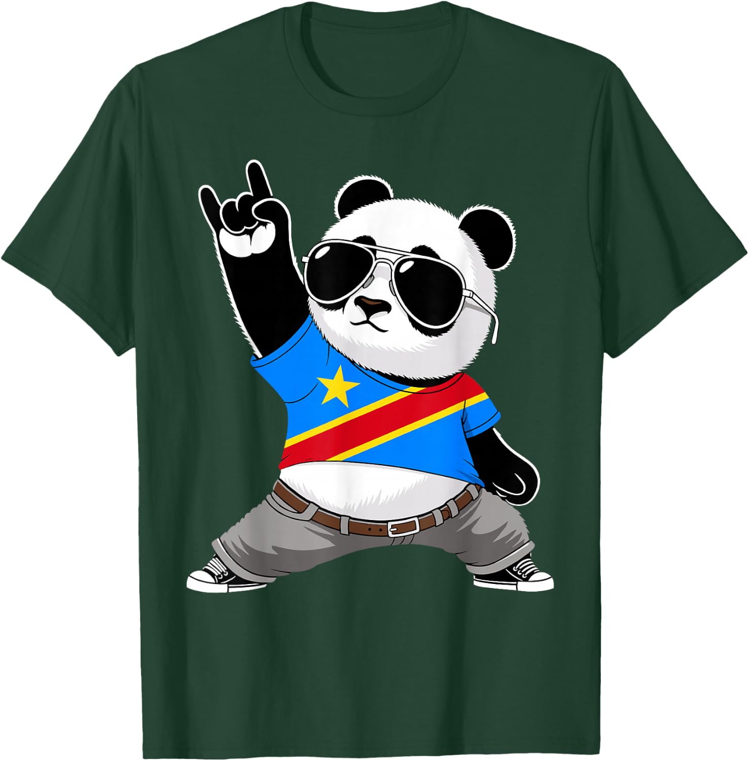 Congolese Flag Men Women Kids DR Congo T-Shirt - T-Shirt | Forest