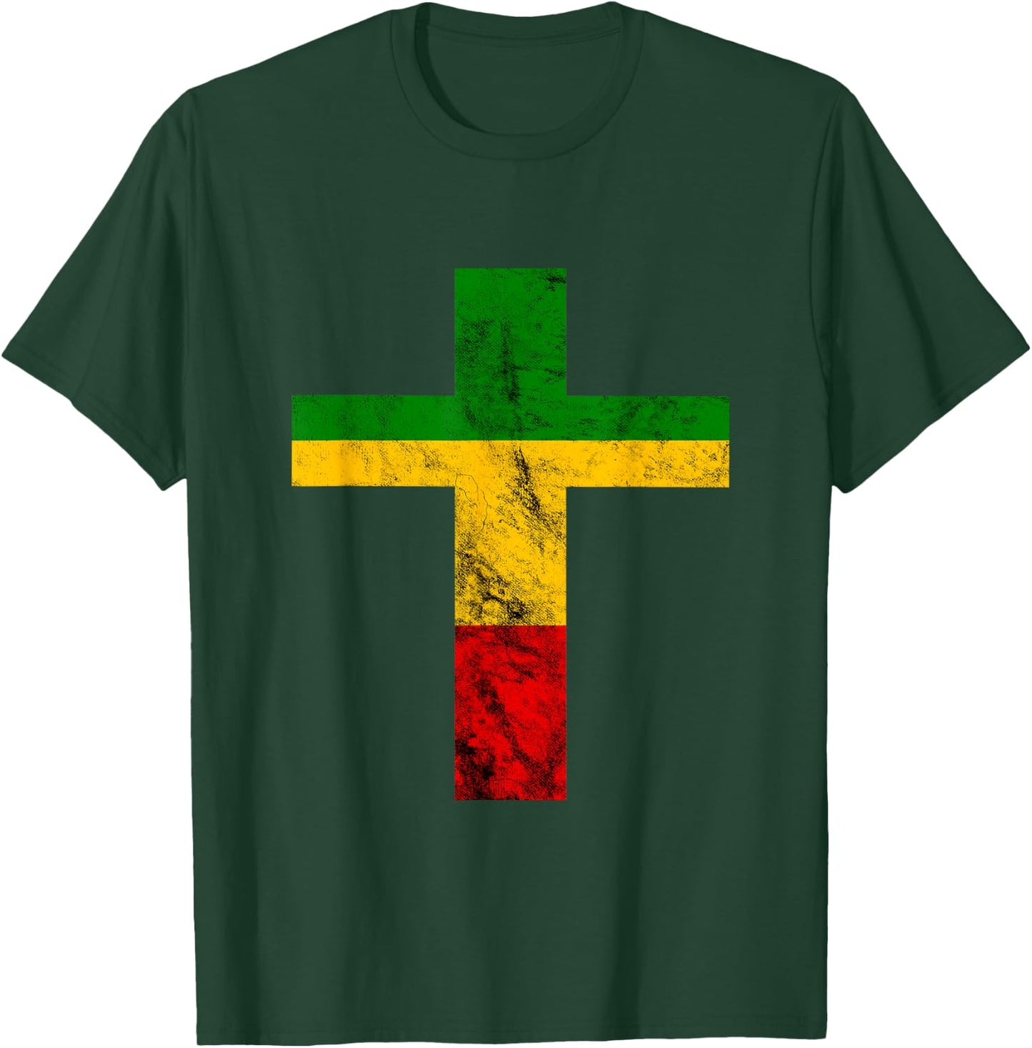 Rasta Reggae Jesus Cross Faith Rastafari Roots Reggae Lover T-Shirt - T-Shirt | Forest