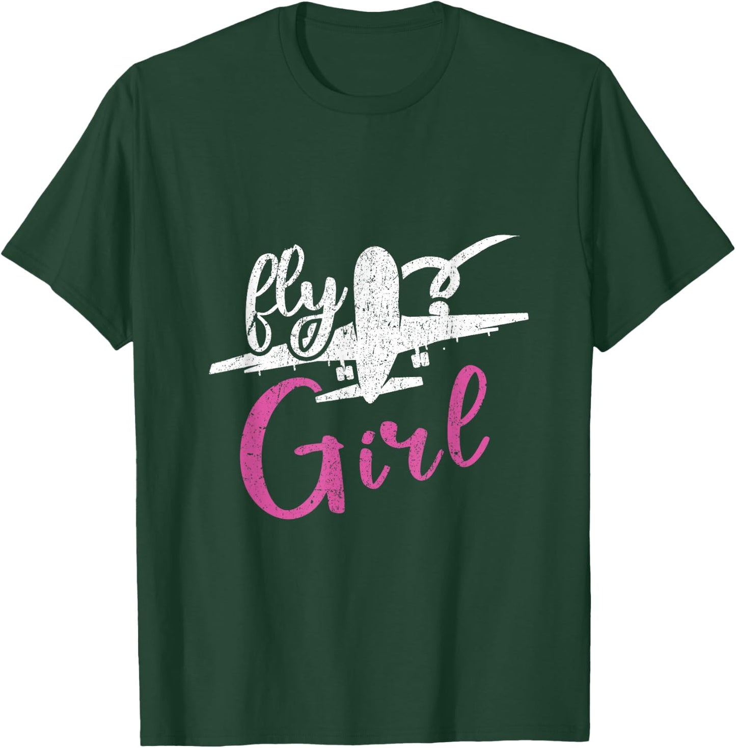 Women's Airplane Aviation Lover Aircraft Fly Girl T-Shirt - T-Shirt | Forest