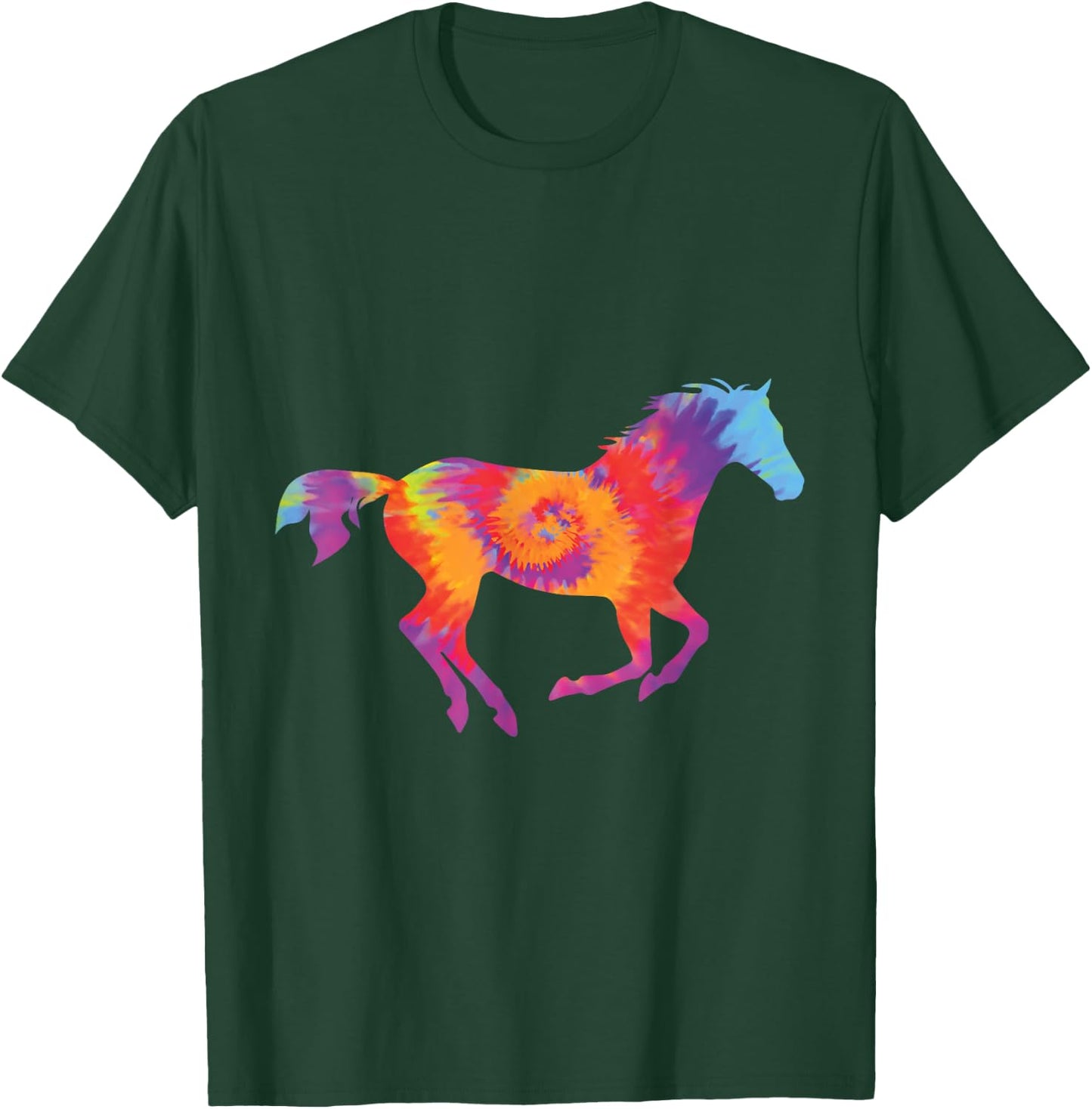 Horse lover Tie dye for girls women men who love horses T-Shirt - T-Shirt | Forest